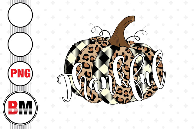 Thankful Pumpkin Leopard PNG Files Sublimation BMDesign 