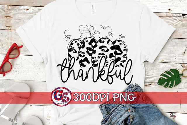 Thankful Pumpkin PNG for Sublimation Sublimation Greedy Stitches 
