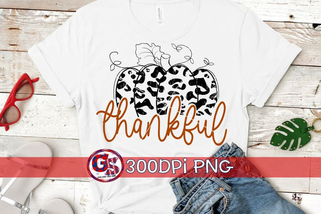 Thankful Pumpkin PNG for Sublimation Sublimation Greedy Stitches 