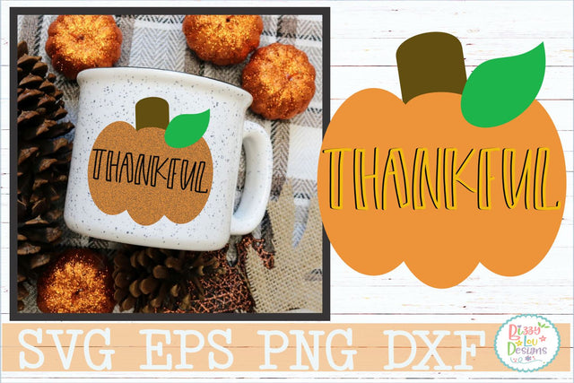 Thankful Pumpkin SVG Bizzy Lou Designs 