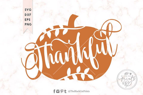 Thankful pumpkin | Thanksgiving cut file SVG TheBlackCatPrints 