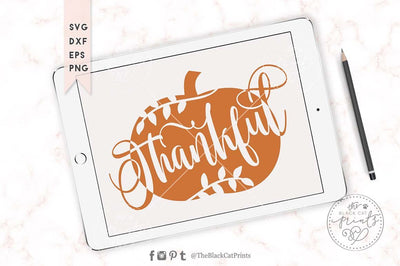 Thankful pumpkin | Thanksgiving cut file SVG TheBlackCatPrints 