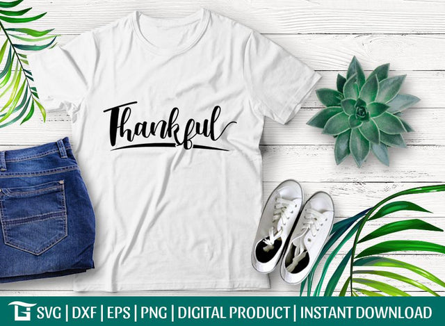 Thankful SVG Cut File, Fall Svg, Autumn Svg, Thanksgiving Svg, Pumpkin Tshirt Design SVG ETC Craft 