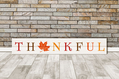 Thankful Thanksgiving Porch Sign with Maple Leaf SVG Risa Rocks It 