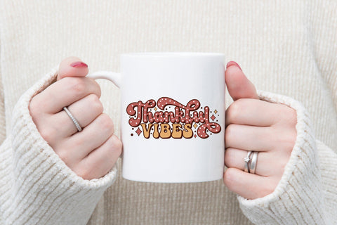 Thankful Vibes - Retro Thanksgiving Sublimation Sublimation CraftLabSVG 