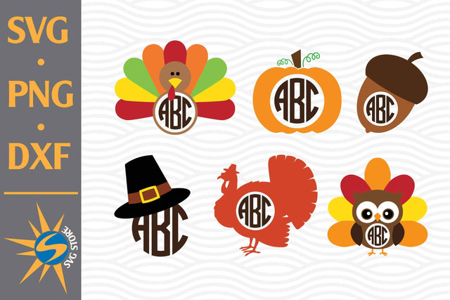 Thankgiving Monogram SVG, PNG, DXF Digital Files Include SVG SVGStoreShop 