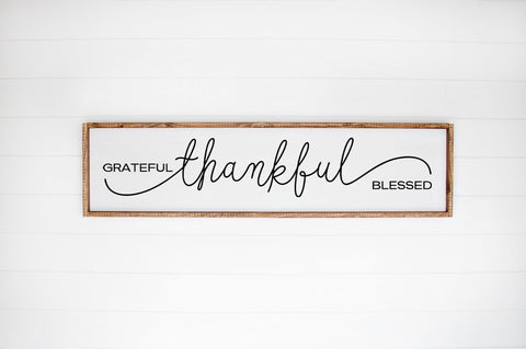 Thankgiving Wall Decor SVG - Grateful. Thankful. Blessed SVG Simply Cutz 