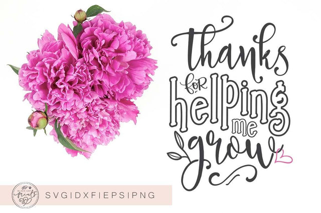 Thanks for helping me grow | Teacher cut file SVG TheBlackCatPrints 