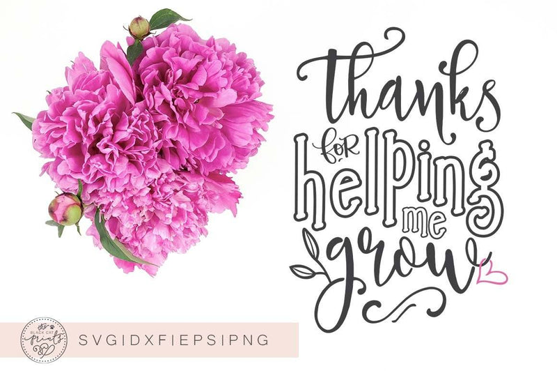 Thanks for helping me grow | Teacher cut file SVG TheBlackCatPrints 