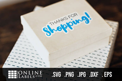 "Thanks For Shopping" Small Business Sticker SVG Online Labels 