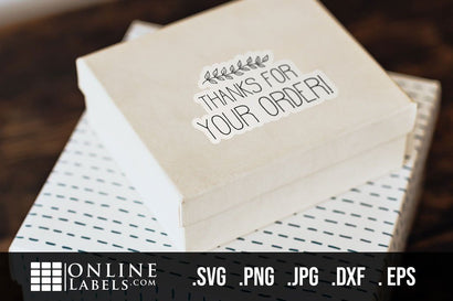 "Thanks For Your Order" Small Business Sticker SVG Online Labels 