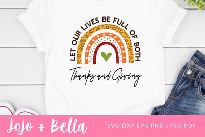 Thanks Giving Rainbow SVG - Thanksgiving Svg - Gobble Svg - Fall Svg - Thankful Svg, Svg, Cricut, Svg Files for Cricut, Sublimation Designs SVG Jojo&Bella 