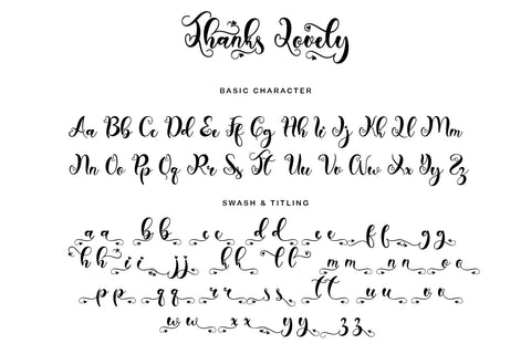 Thanks Lovely Font Prasetya Letter 