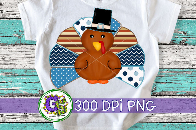 Thanksgiving Boy Turkey PNG for Sublimation Sublimation Greedy Stitches 
