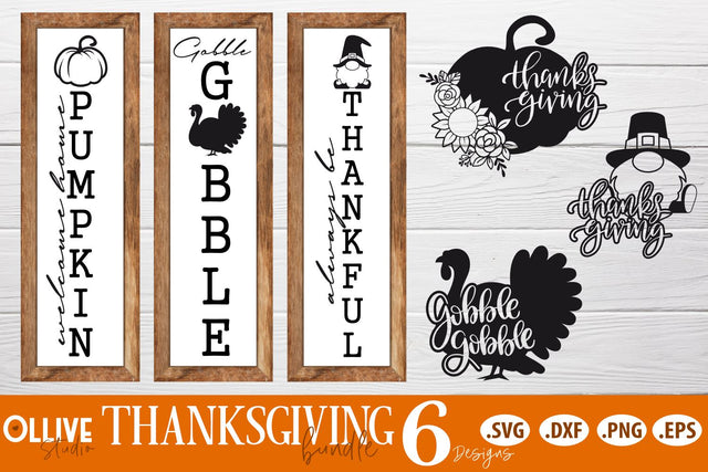 Thanksgiving Bundle Signs SVG | Thanksgiving SVG SVG Ollive Studio 