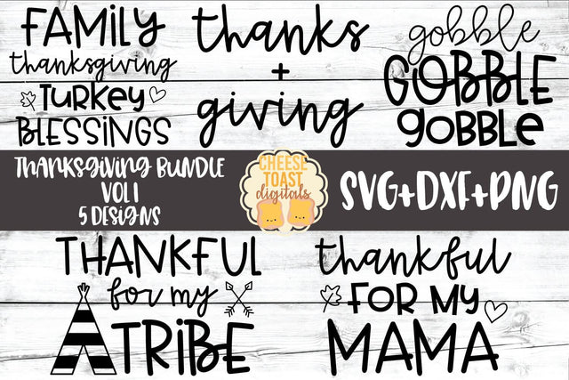 Thanksgiving Bundle Vol 1 - Fall SVG PNG DXF Cut Files SVG Cheese Toast Digitals