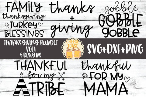 Thanksgiving Bundle Vol 1 - Fall SVG PNG DXF Cut Files SVG Cheese Toast Digitals 