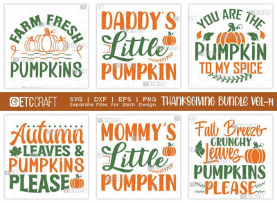 Thanksgiving Bundle Vol-14 | You Are The Pumpkin To My Spice Svg | Autumn Leaves & Pumpkins Please Svg | Fall Breeze Crunchy Leaves Pumpkins Please Svg | Thanksgiving Quotes SVG ETC Craft 