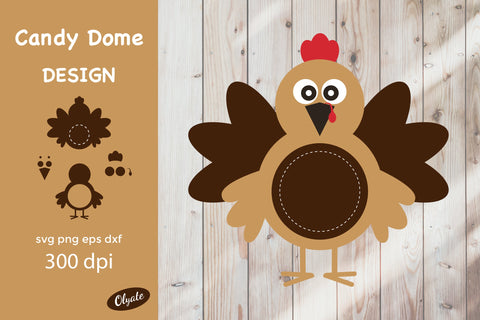 Thanksgiving Candy Dome Ornament. Turkey Candy Dome SVG SVG Olga Terlyanskaya 