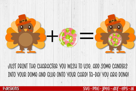 Thanksgiving Candy Dome Ornaments |Thanksgiving SVG SVG TatiStudio 