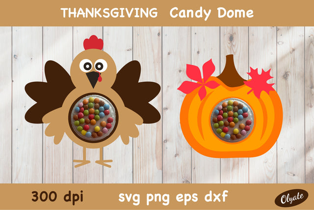 Thanksgiving Candy Dome SVG. Pumpkin SVG. Turkey SVG SVG Olga Terlyanskaya 