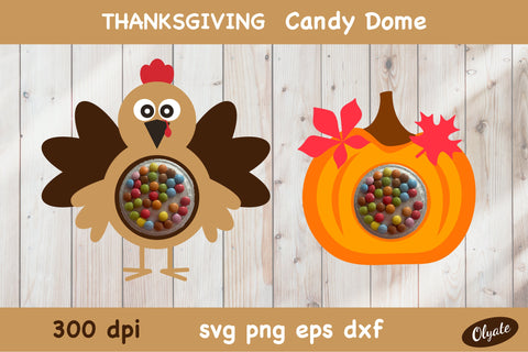 Thanksgiving Candy Dome SVG. Pumpkin SVG. Turkey SVG SVG Olga Terlyanskaya 