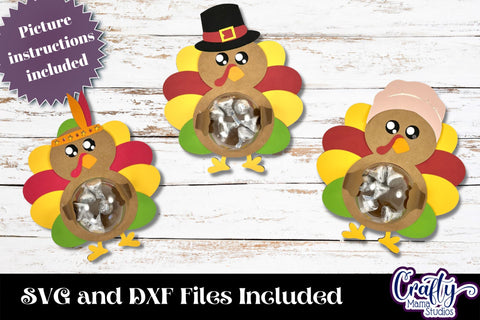 Thanksgiving Candy Dome Svg, Turkey Candy Ornament Bundle SVG Crafty Mama Studios 