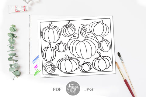 Thanksgiving Coloring Pages, Give thanks with a grateful heart, cornucopia, pumpkins, Happy Thanksgiving SVG Artisan Craft SVG 