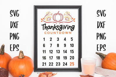 Thanksgiving Countdown SVG PNG Design SVG futivesvg 