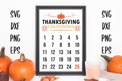 Thanksgiving Countdown SVG PNG Design SVG futivesvg 