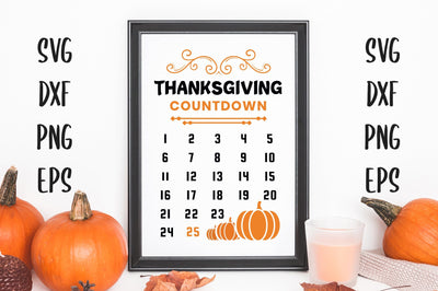 Thanksgiving Countdown SVG PNG Design SVG futivesvg 