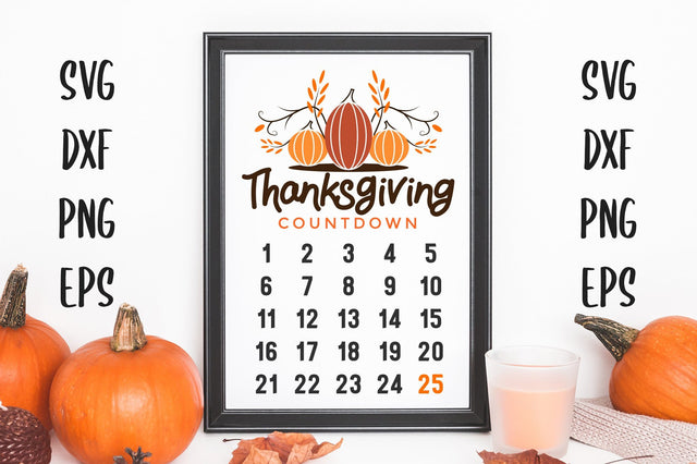 Thanksgiving Countdown SVG PNG Design SVG futivesvg 