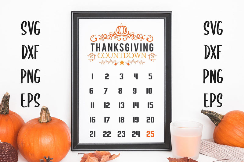 Thanksgiving Countdown SVG PNG Design SVG futivesvg 