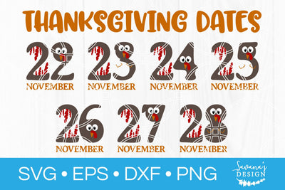 Thanksgiving Date SVG Bundle SVG SavanasDesign