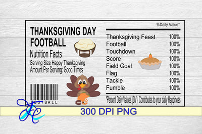 Thanksgiving Day Football Nutrition Label SVG Family Creations 
