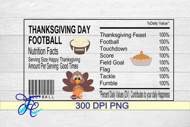 Thanksgiving Day Football Nutrition Label SVG Family Creations 