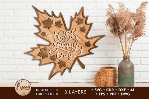 Thanksgiving Day Laser Cut Template SVG LaserCutano 