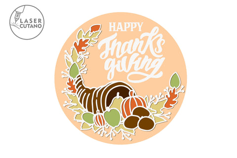 Thanksgiving Day Multilayer Cut Template SVG LaserCutano 
