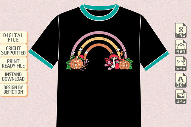 Thanksgiving Day Rainbow T-Shirt, Retro Vintage Rainbow Shirt, T-Shirt For Thanksgiving Day Shirt Print Template Sketch DESIGN Depiction Studio 