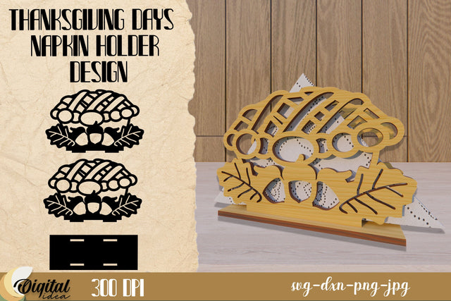 Thanksgiving Days Napkin holder Laser Cut. Home decor SVG. SVG Evgenyia Guschina 