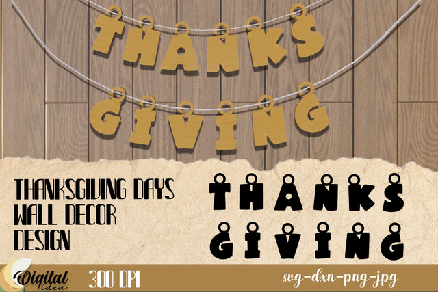 Thanksgiving Days Wall decor Laser Cut. Home decor SVG. SVG Evgenyia Guschina 