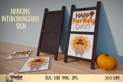 Thanksgiving Design Laser Cut. Hanging Interchangeable Sign Laser Cut SVG Evgenyia Guschina 