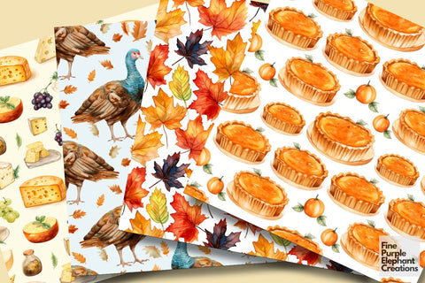 Thanksgiving Dinner | Give Thanks Digital Pattern Fine Purple Elephant Creations 