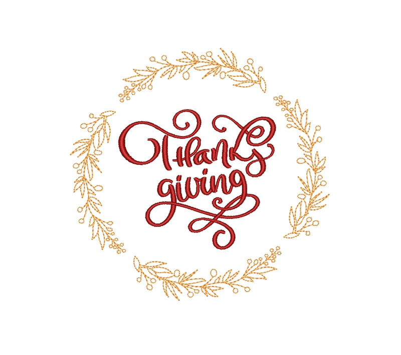 Thanksgiving Embroidery Design, Fall Embroidery Design, 3 sizes, Instant Download Embroidery/Applique DESIGNS Nino Nadaraia 