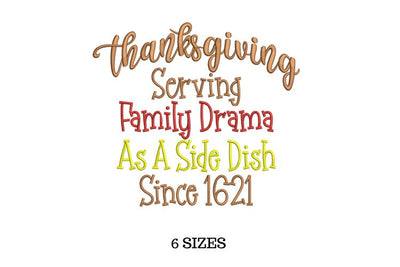 Thanksgiving Embroidery, Thanksgiving Design Embroidery/Applique DESIGNS SVG Digital Designer 