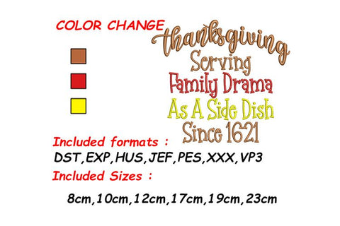 Thanksgiving Embroidery, Thanksgiving Design Embroidery/Applique DESIGNS SVG Digital Designer 
