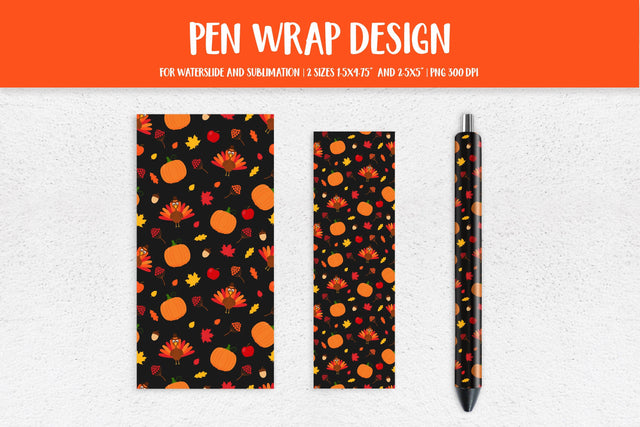 Thanksgiving Epoxy Pen Wrap Design Sublimation LaBelezoka 