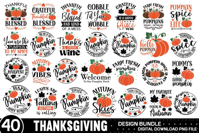 Thanksgiving Farmhouse Svg Bundle , 40 Thanksgiving Design SVG designmaster24 
