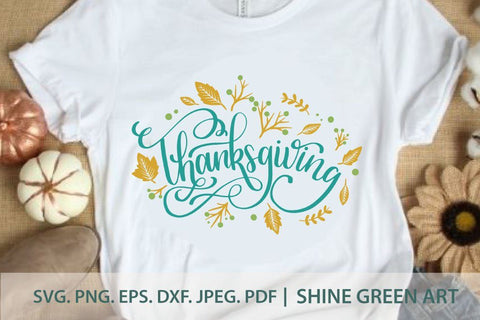 Thanksgiving Floral Fall SVG SVG Shine Green Art 