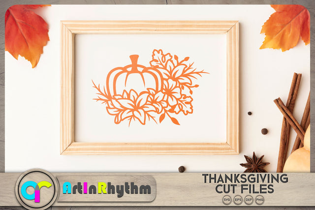 Thanksgiving floral pumpkin SVG SVG Artinrhythm shop 